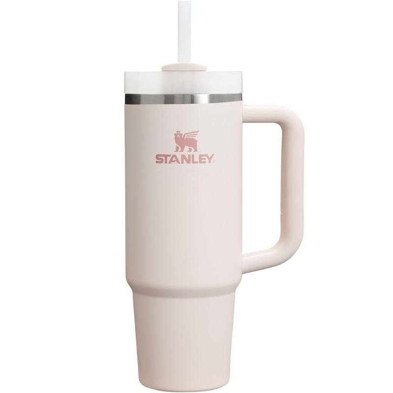 STANLEY Quencher H2.0 Tumbler with Handle and Straw 30 oz | Flowstate 3-Position Lid | Cup Holder Compatible for Travel | Insulated Stainless Steel Cup | BPA-Free | Rose Quartz 2.0